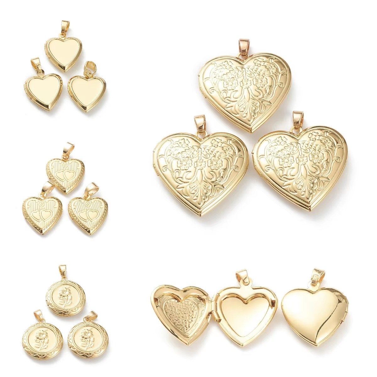 Picture Frame - 10pcs Heart Photo Locket Pendants Openable