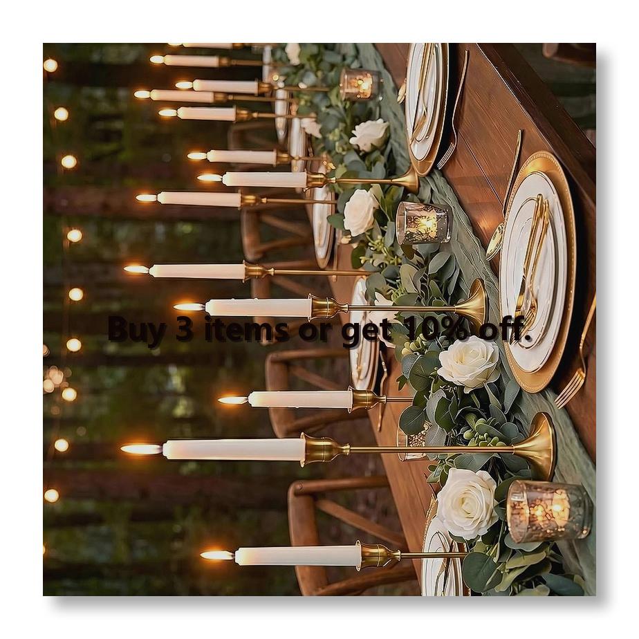 Candle Holder Decor - 12 Pcs Gold Candlestick Holders, Vintage