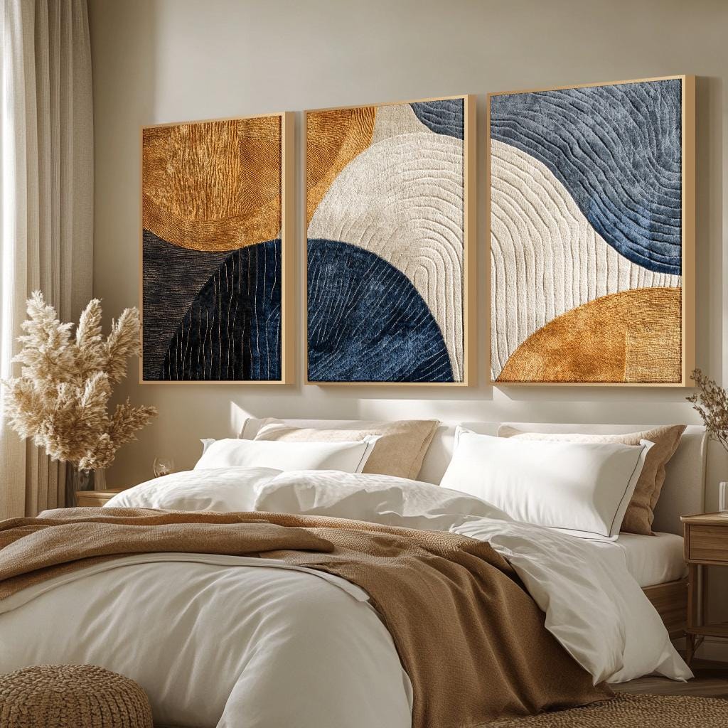 3pcs Frameless Canvas Painting - Abstract Canvas Set 评论和价格
