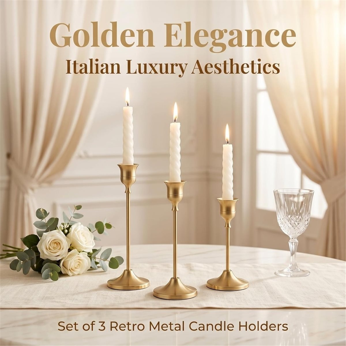 12 Pcs Gold Candlestick Holder - Candle Holder Decor 评论和价格