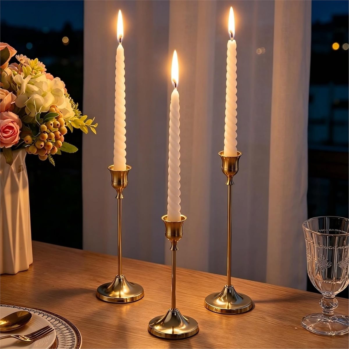 12 Pcs Gold Candlestick Holder - Candle Holder Decor 评论和价格