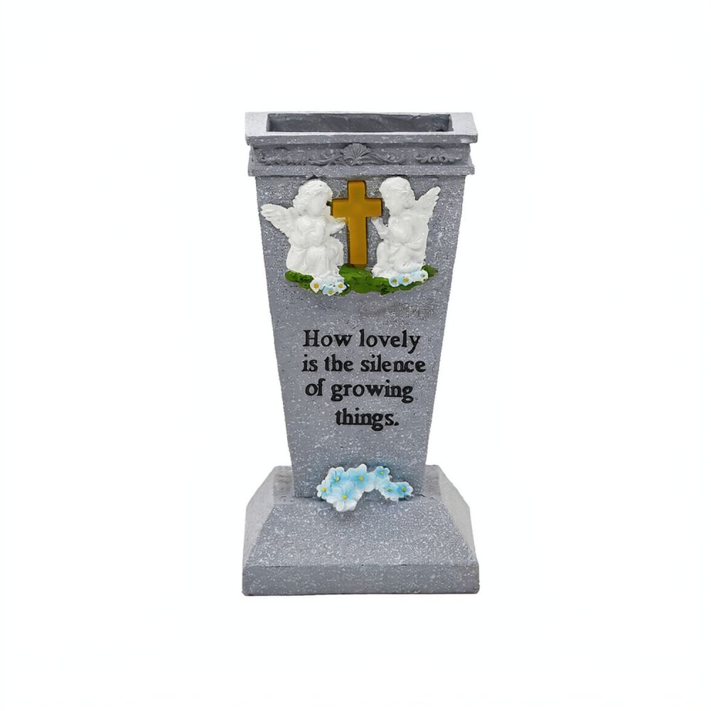 Resin Solar Cross Cemetery Vas - Vase Decor 评论和价格